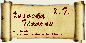 Kosovka Timarov vizit kartica